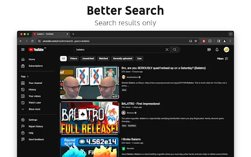 Control Panel for YouTube डाउनलोड करें – विज्ञापन ब्लॉक करें और UI सुधारें - Screenshot 3