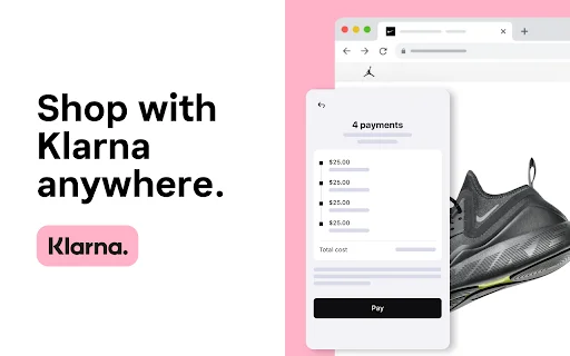 Klarna एक्सटेंशन डाउनलोड करें – ऑनलाइन शॉपिंग और EMI भुगतान पाएं - Screenshot 1