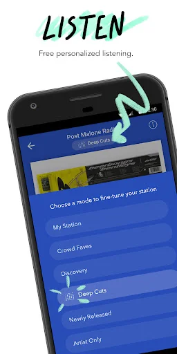 Pandora Music & Podcasts डाउनलोड करें – बेहतरीन म्यूजिक अनुभव - Screenshot 1