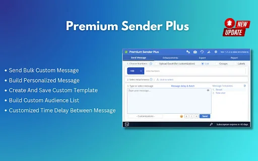 Premium Sender Plus डाउनलोड करें – सर्वश्रेष्ठ मैसेजिंग टूल - Screenshot 1