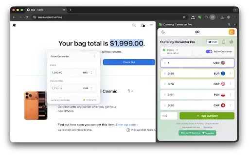 Currency Converter PRO डाउनलोड करें – ऑनलाइन शॉपिंग के लिए सर्वश्रेष्ठ टूल - Screenshot 4