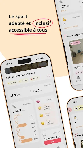 Kunto: Nutrition Sport Adapté डाउनलोड करें – बॉडीबिल्डिंग और फिटनेस ऐप - Screenshot 1