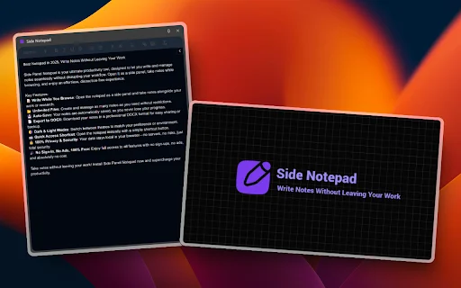 Side Notepad डाउनलोड करें – ब्राउज़र में नोट्स लें और व्यवस्थित रहें - Screenshot 4