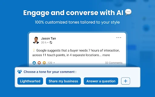 Engage AI डाउनलोड करें – LinkedIn पर एआई-पावर्ड कमेंट्स लिखें - Screenshot 2