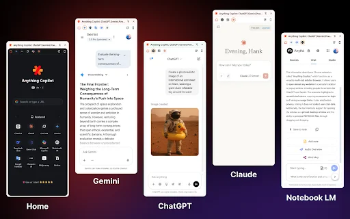 Anything Copilot डाउनलोड करें – ब्राउज़र में AI साइडबार और मिनी विंडो - Screenshot 1