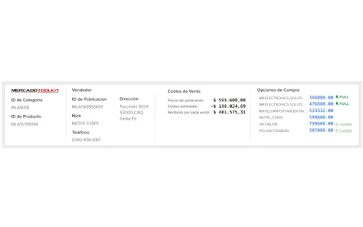 MercadoLibre के लिए AI टूल्स – कीमत इतिहास और सेलर डैशबोर्ड डाउनलोड करें - Screenshot 5