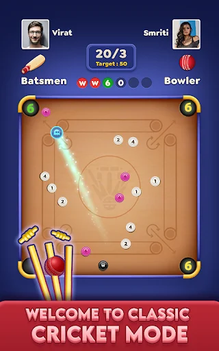 Carrom Cricket डाउनलोड करें – बेहतरीन ऑनलाइन कैरम और डिस्क पूल गेम - Screenshot 6