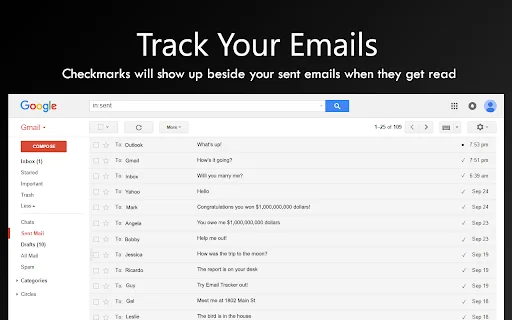 Email Tracker डाउनलोड करें – Gmail और Outlook के लिए मुफ्त ईमेल ट्रैकिंग - Screenshot 1