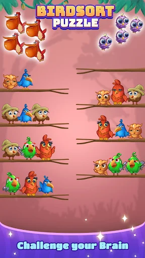 Bird Sort: Color Puzzle Master डाउनलोड करें – रंगीन पहेली गेम - Screenshot 4