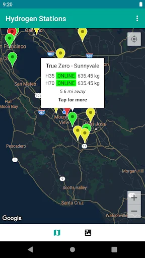Hydrogen Stations USA डाउनलोड करें – हाइड्रोजन फ्यूल स्टेशन खोजें - Screenshot 2