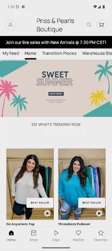 Priss & Pearls Boutique ऐप डाउनलोड करें – नवीनतम फैशन शॉपिंग - Screenshot 1