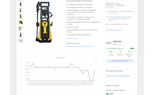 MercadoLibre के लिए AI टूल्स – कीमत इतिहास और सेलर डैशबोर्ड डाउनलोड करें - Screenshot 3