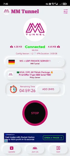 MM Tunnel APK डाउनलोड करें – तेज़ और सुरक्षित VPN सेवा v1.31 - Screenshot 5