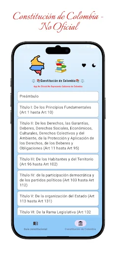 Constitución de Colombia डाउनलोड करें – कोलंबिया का संविधान ऐप - Screenshot 2