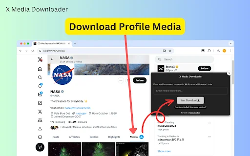 X Media Downloader डाउनलोड करें – Twitter वीडियो और इमेज सेव करें - Screenshot 1