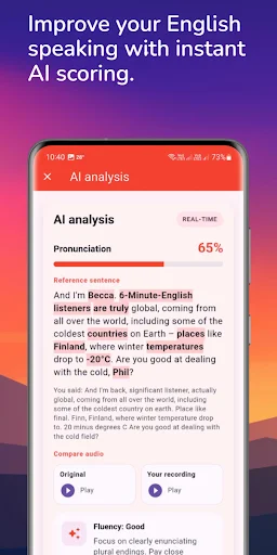 Learning English – 6 minutes डाउनलोड करें – AI आधारित अंग्रेजी सीखें - Screenshot 4