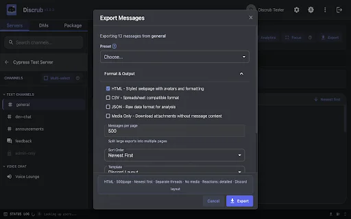 Discrub डाउनलोड करें – Discord मैसेज मैनेज और एक्सपोर्ट करें - Screenshot 2