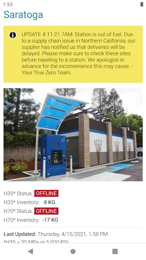Hydrogen Stations USA डाउनलोड करें – हाइड्रोजन फ्यूल स्टेशन खोजें - Screenshot 4