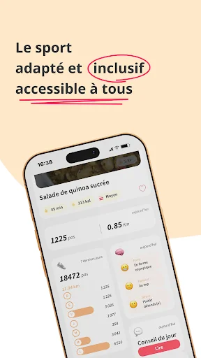 Kunto: Nutrition Sport Adapté डाउनलोड करें – बॉडीबिल्डिंग और फिटनेस ऐप - Screenshot 8