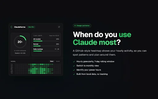ClaudeKarma डाउनलोड करें – Claude AI उपयोग और लिमिट ट्रैक करें - Screenshot 4