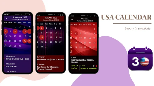 US Calendar 2026 डाउनलोड करें – छुट्टियां और रिमाइंडर के साथ - Screenshot 16