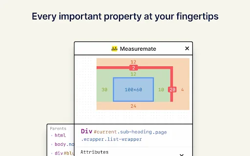 Measuremate डाउनलोड करें – वेब डिज़ाइन के लिए बेस्ट पिक्सेल रूलर और CSS इंस्पेक्टर - Screenshot 3