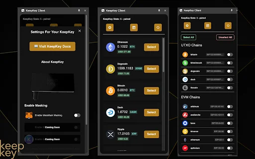 KeepKey Client डाउनलोड करें – सुरक्षित क्रिप्टो प्रबंधन एक्सटेंशन - Screenshot 1