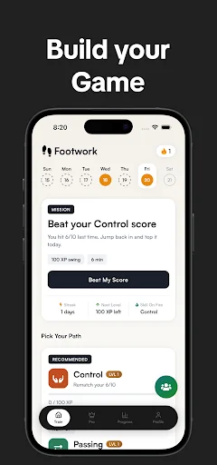 Footwork: Soccer Training App डाउनलोड करें – AI फुटबॉल कोच - Screenshot 1