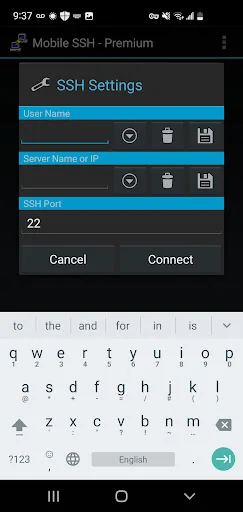 Mobile SSH Premium डाउनलोड करें – सुरक्षित SSH और RSA ऑथेंटिकेशन - Screenshot 15