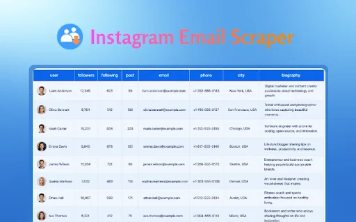 Instagram Email Scraper – Instagram से डेटा एक्सपोर्ट करें - Screenshot 1