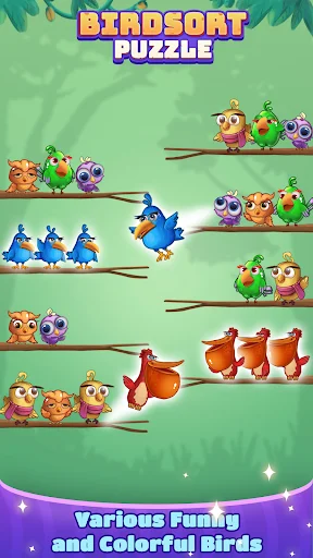 Bird Sort: Color Puzzle Master डाउनलोड करें – रंगीन पहेली गेम - Screenshot 7