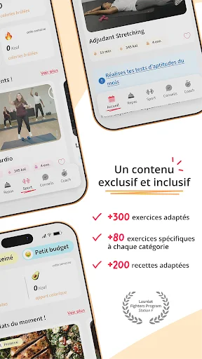 Kunto: Nutrition Sport Adapté डाउनलोड करें – बॉडीबिल्डिंग और फिटनेस ऐप - Screenshot 2