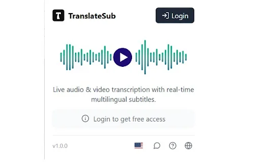 TranslateSub डाउनलोड करें – रीयल-टाइम वीडियो और ऑडियो सबटाइटल अनुवाद - Screenshot 1