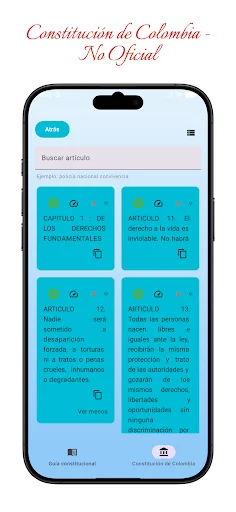 Constitución de Colombia डाउनलोड करें – कोलंबिया का संविधान ऐप - Screenshot 4