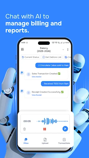 Pilloo AI डाउनलोड करें – छोटे व्यवसायों के लिए वॉयस-आधारित अकाउंटिंग - Screenshot 3