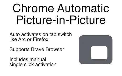 Automatic Picture-in-Picture डाउनलोड करें – Chrome के लिए बेस्ट PiP एक्सटेंशन - Screenshot 1