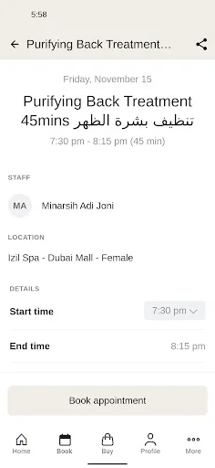 Izil Spa ऐप डाउनलोड करें – अपने मोबाइल से अपॉइंटमेंट बुक करें - Screenshot 3