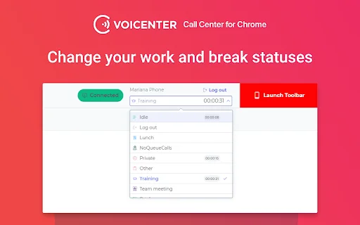 Voicenter Chrome एक्सटेंशन डाउनलोड करें – कॉल सेंटर के लिए बेस्ट टूल - Screenshot 1
