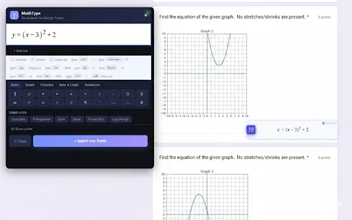 Math Input for Google Forms डाउनलोड करें – गणितीय समीकरण लिखें - Screenshot 1