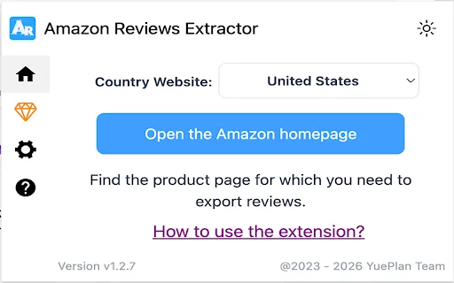 Amazon Reviews Extractor डाउनलोड करें – Amazon समीक्षाएँ CSV में सहेजें - Screenshot 1