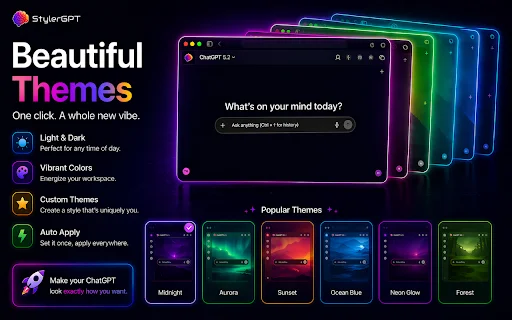 StylerGPT डाउनलोड करें – ChatGPT को थीम और प्रॉम्प्ट मैनेजर से बदलें - Screenshot 5