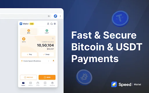 Speed Bitcoin Lightning Wallet डाउनलोड करें – तेज़ क्रिप्टो भुगतान - Screenshot 1