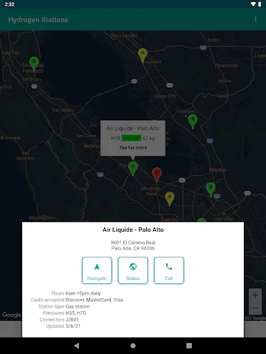 Hydrogen Stations USA डाउनलोड करें – हाइड्रोजन फ्यूल स्टेशन खोजें - Screenshot 21