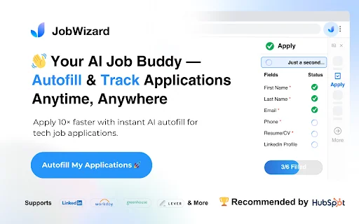 JobWizard डाउनलोड करें – AI के साथ जॉब आवेदन 10x तेजी से भरें - Screenshot 1