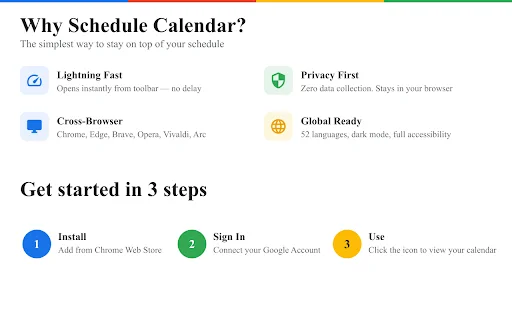 Schedule Calendar डाउनलोड करें – Google Calendar के लिए सर्वश्रेष्ठ एक्सटेंशन - Screenshot 3