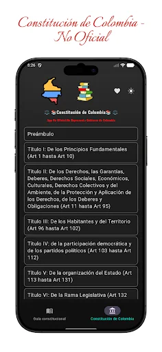 Constitución de Colombia डाउनलोड करें – कोलंबिया का संविधान ऐप - Screenshot 5