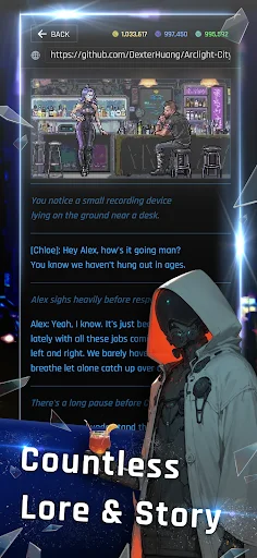 Arclight City: Cyberpunk RPG डाउनलोड करें – बेहतरीन टेक्स्ट-बेस्ड गेम - Screenshot 3