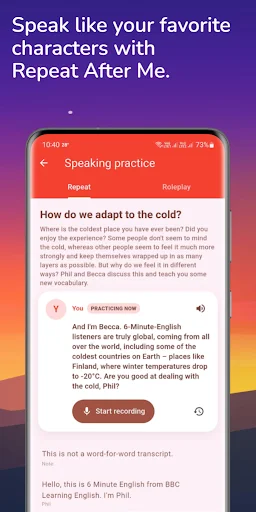 Learning English – 6 minutes डाउनलोड करें – AI आधारित अंग्रेजी सीखें - Screenshot 5