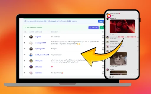 Instagram Comments Scraper डाउनलोड करें – IG Comment Export टूल - Screenshot 4