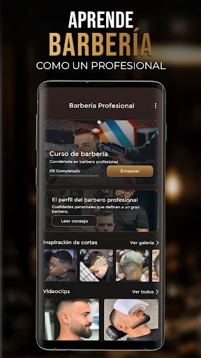 Curso de Barbería Profesional ऐप डाउनलोड करें – प्रोफेशनल हेयरकट सीखें - Screenshot 1
